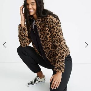 Madewell Sherpa Bomber Jacket in Leopard